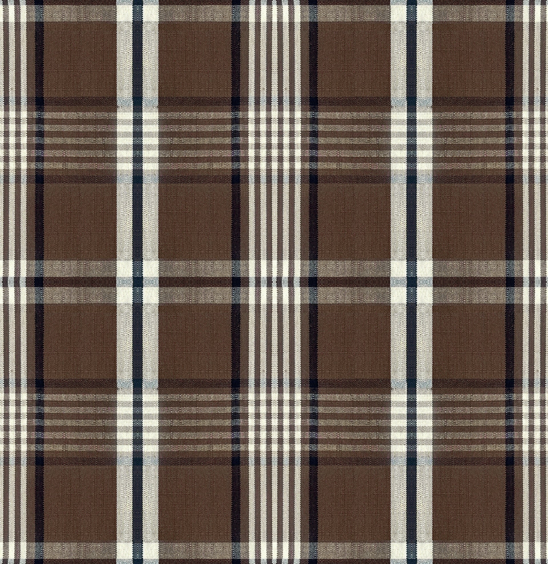 Mid weight Plaid Fabric Cotton Espresso Coffee AR460040