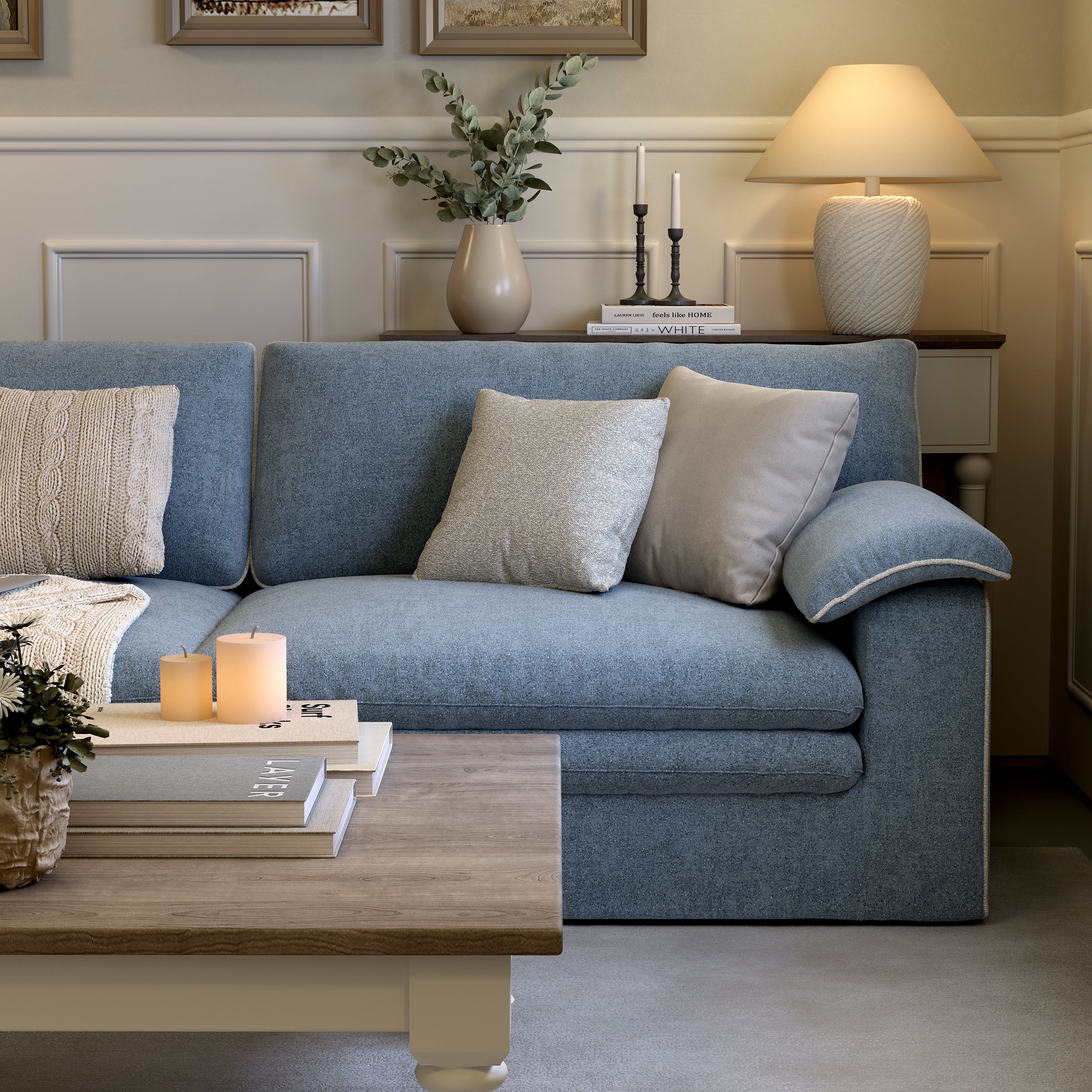 Stylish Lambswool Sofa with Detachable Design