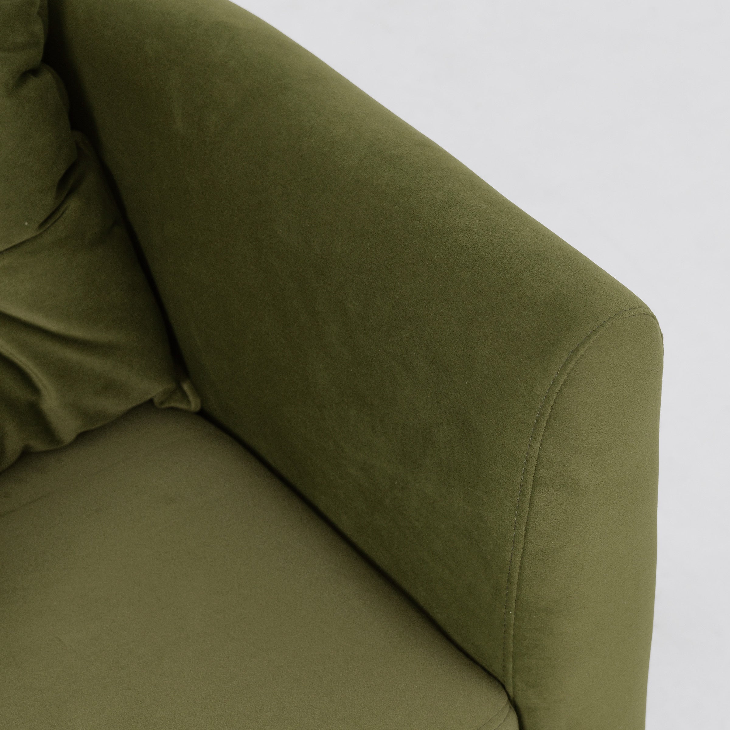 Plush Velvet Snuggler Chair with Hidden Storage Footstool