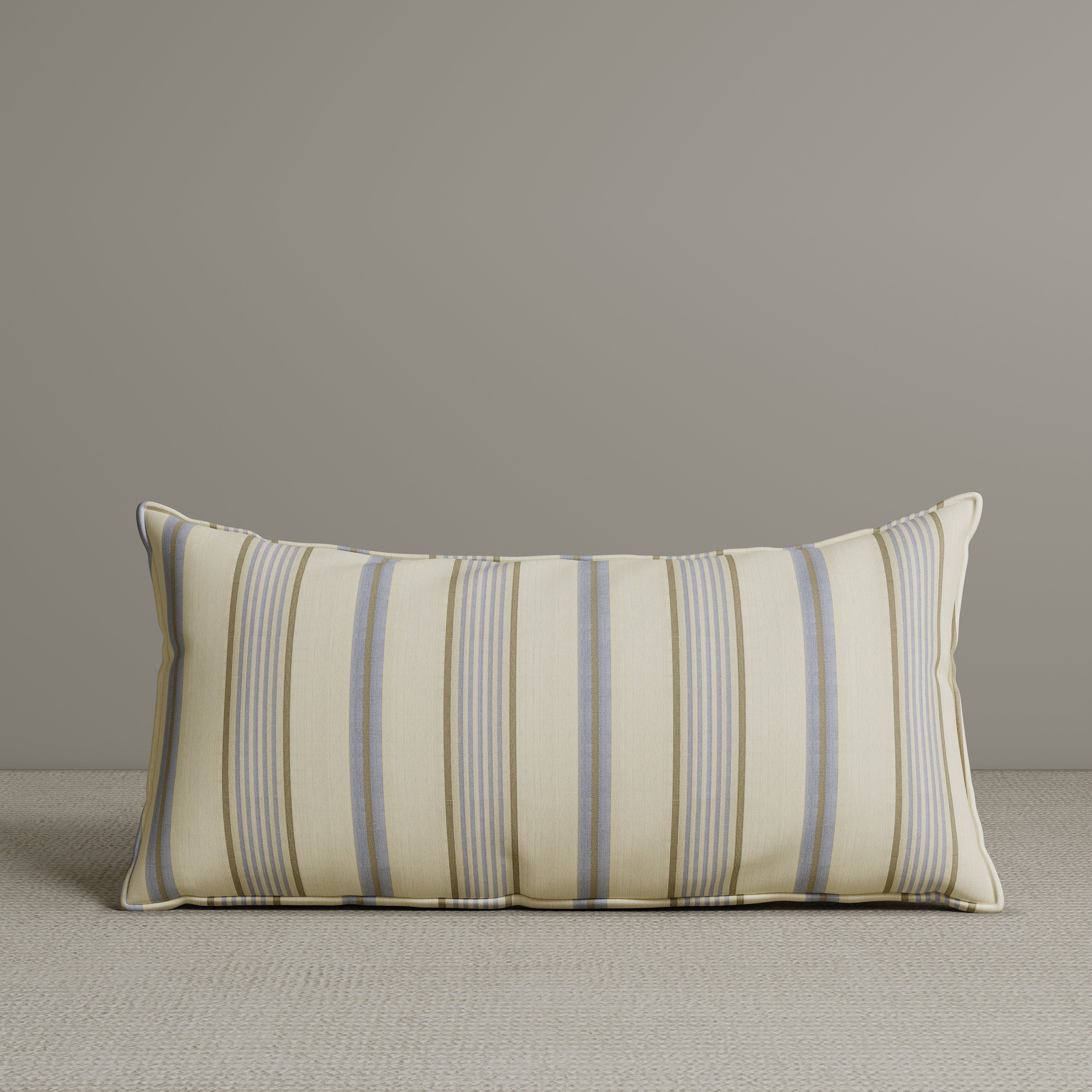 Exclusive Waist Cushion in Sky Blue Striped Cotton Linen, 56*27*12 CM