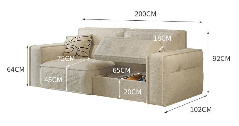 Modern Simple Storage Straight-Row Sofa