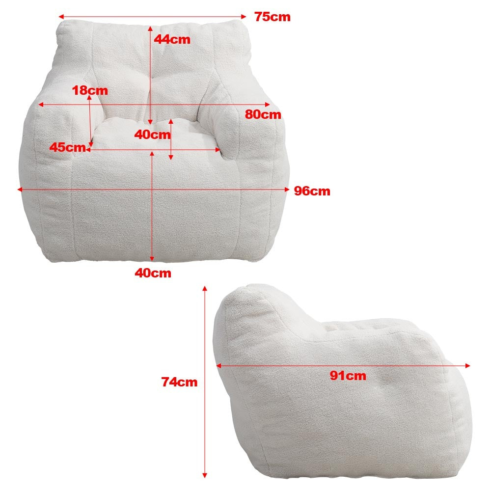 Teddy Soft Tufted Foam Bean Bag Chair