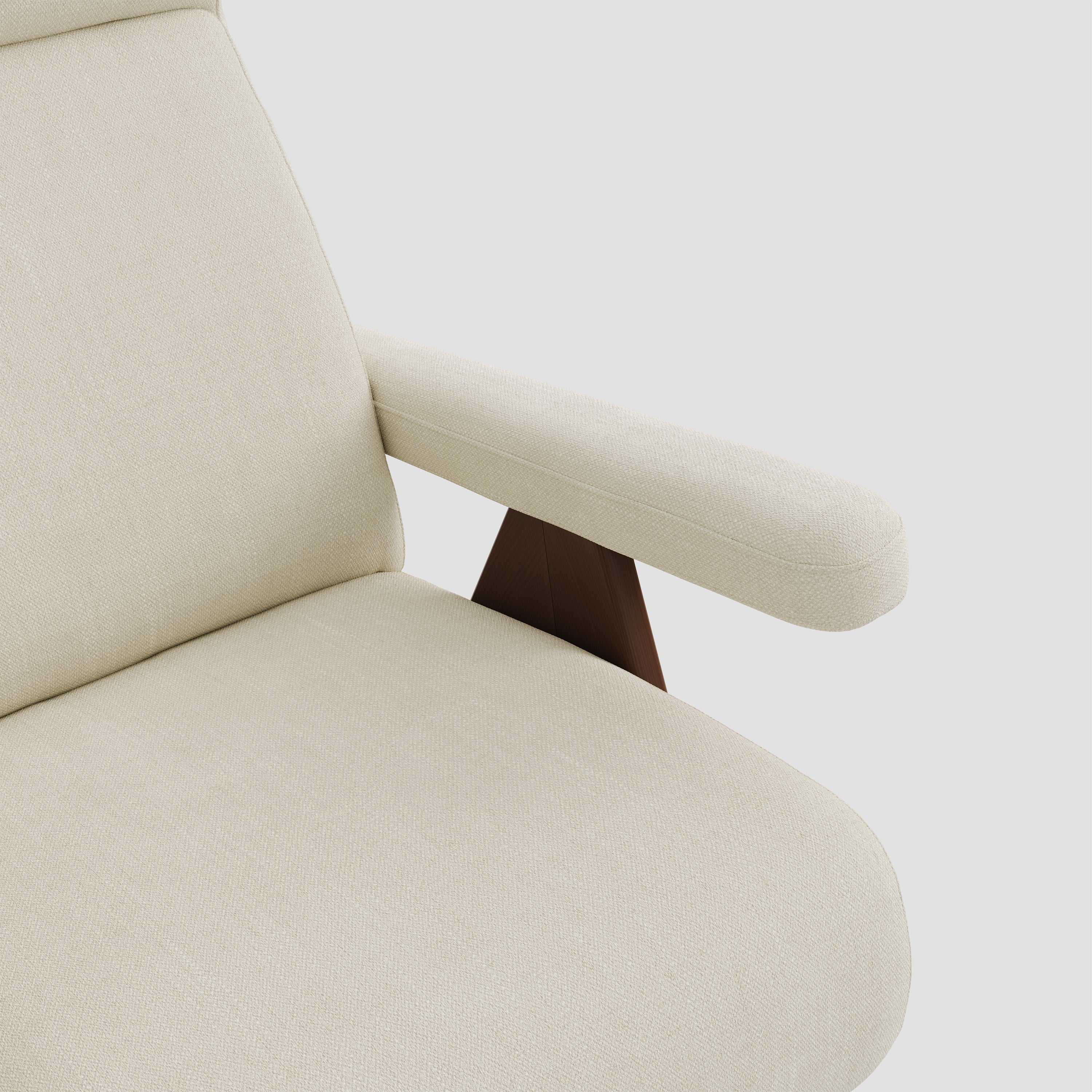 High Back Lounge Chair with Wooden Frame