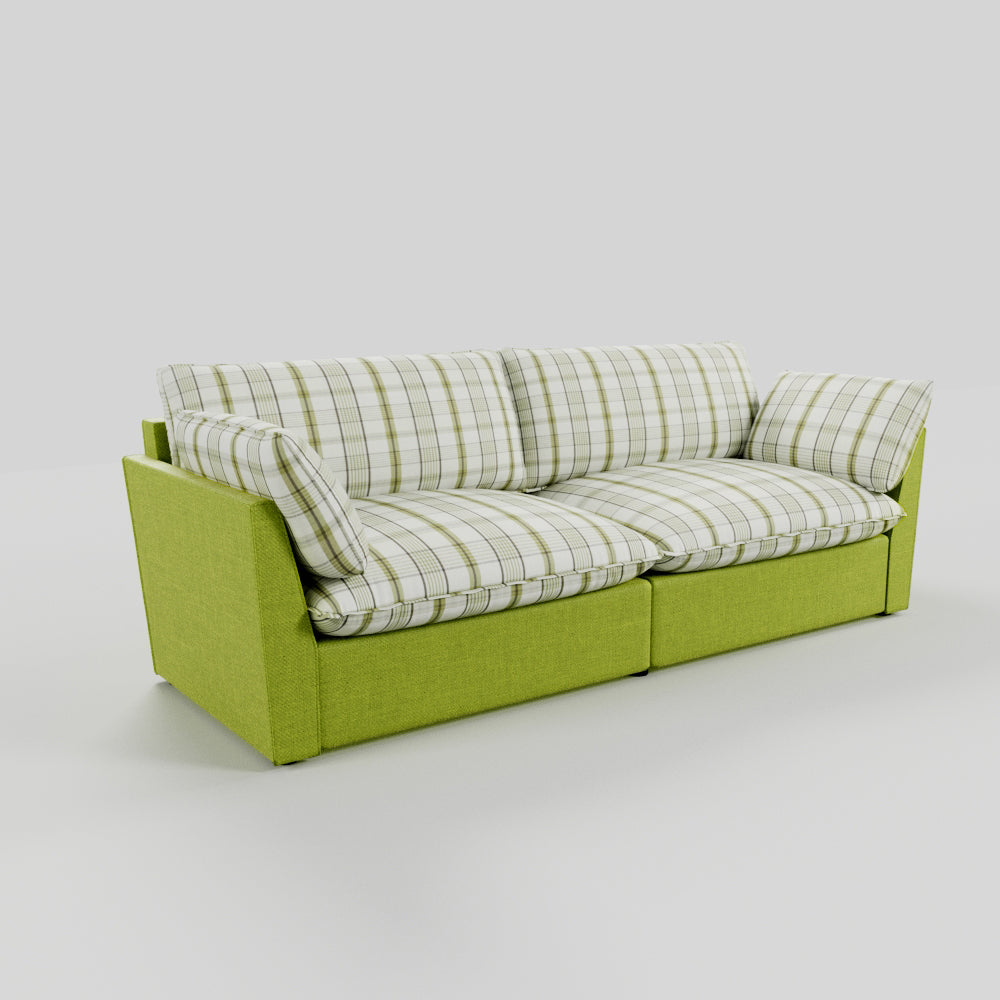 #Colour_Lime Check Freshness Cotton Linen