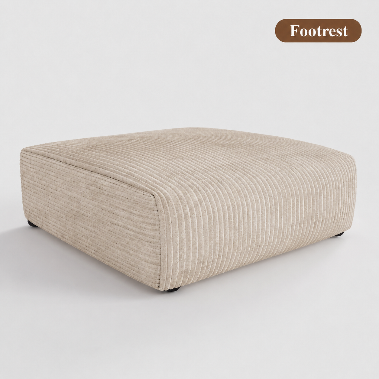Corduroy Modular Wide Seat Chaise Sofa Block