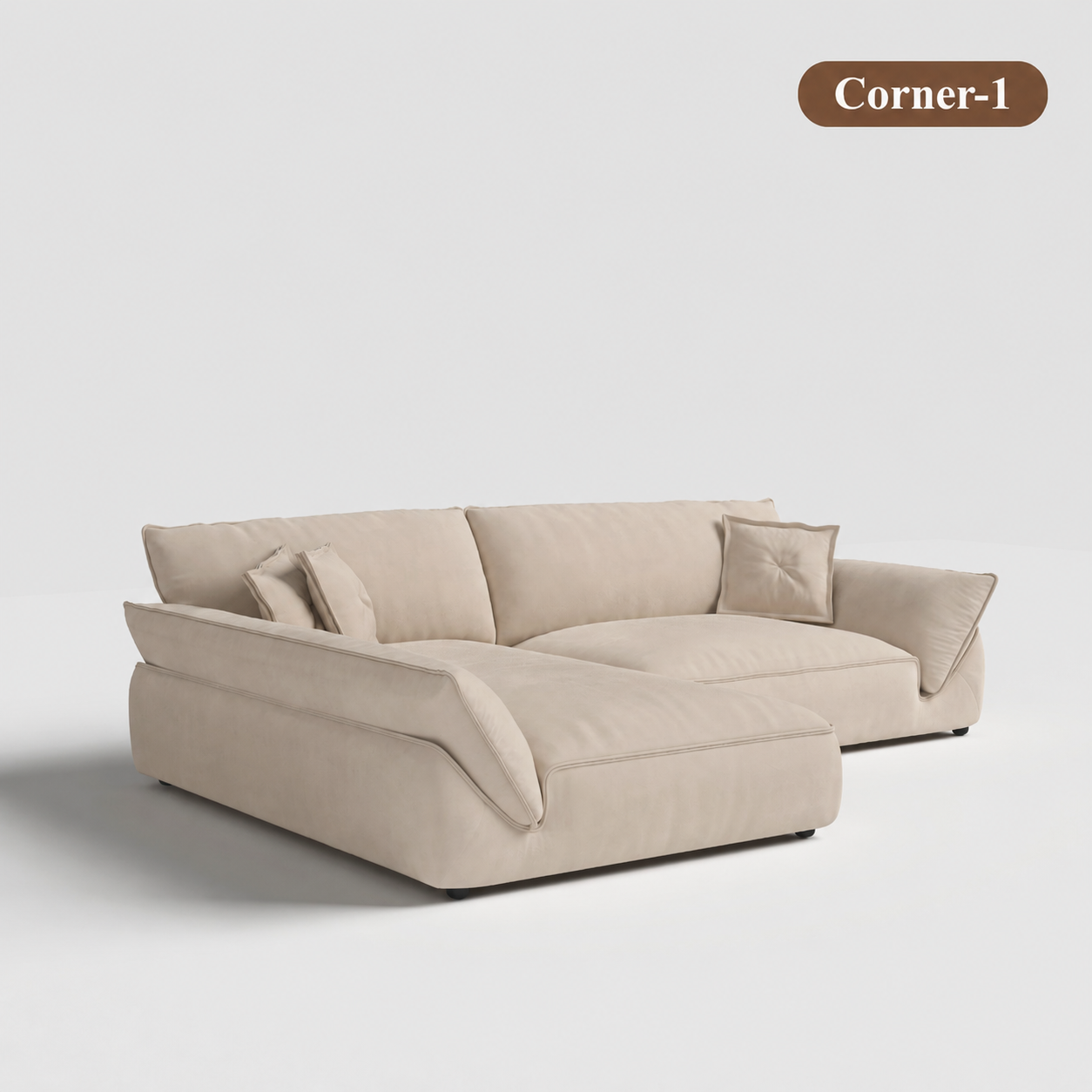 Cottonfy Cat-Scratch Resistant Fabric Elephant Ears Style Corner Sofa