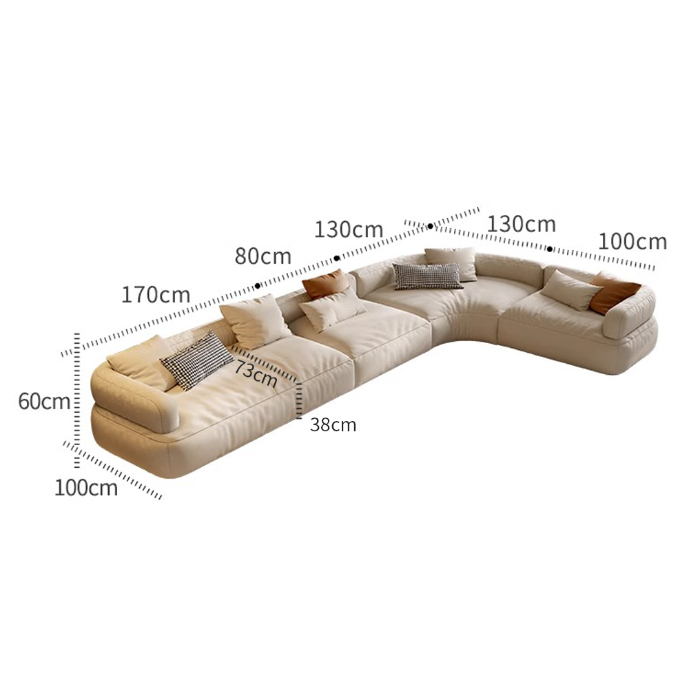 Cream Large Corner Freestyle Modular Minimalist Sofa