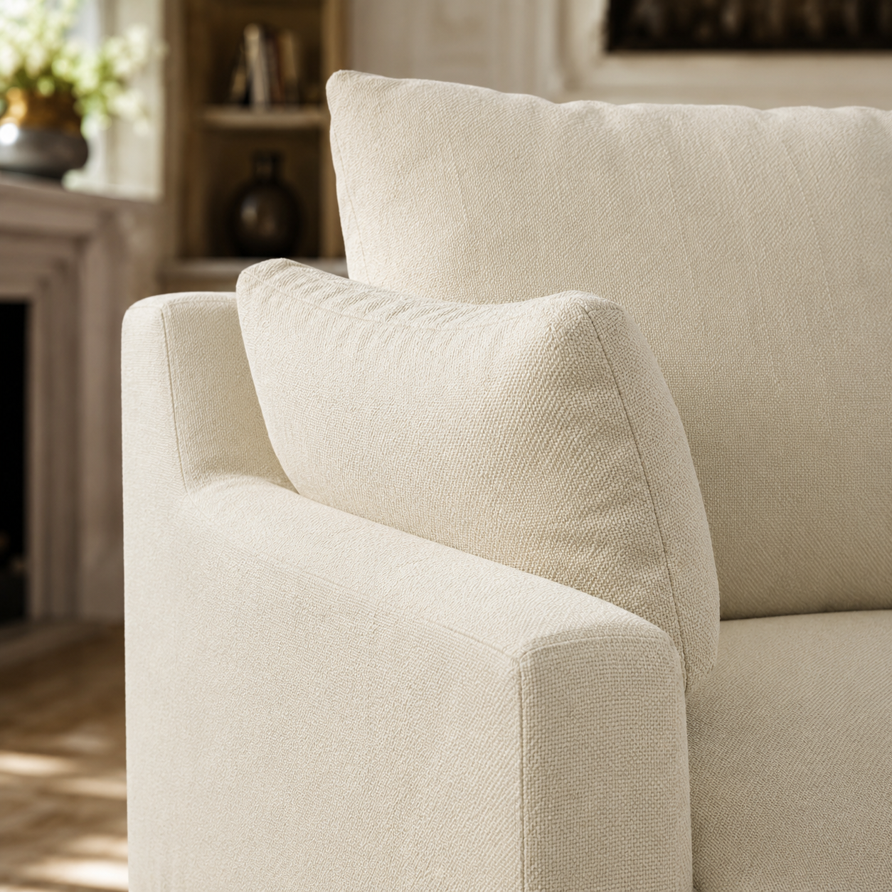 Cottonfy Cotton-Linen Washable Fringe 2 Seater Sofa
