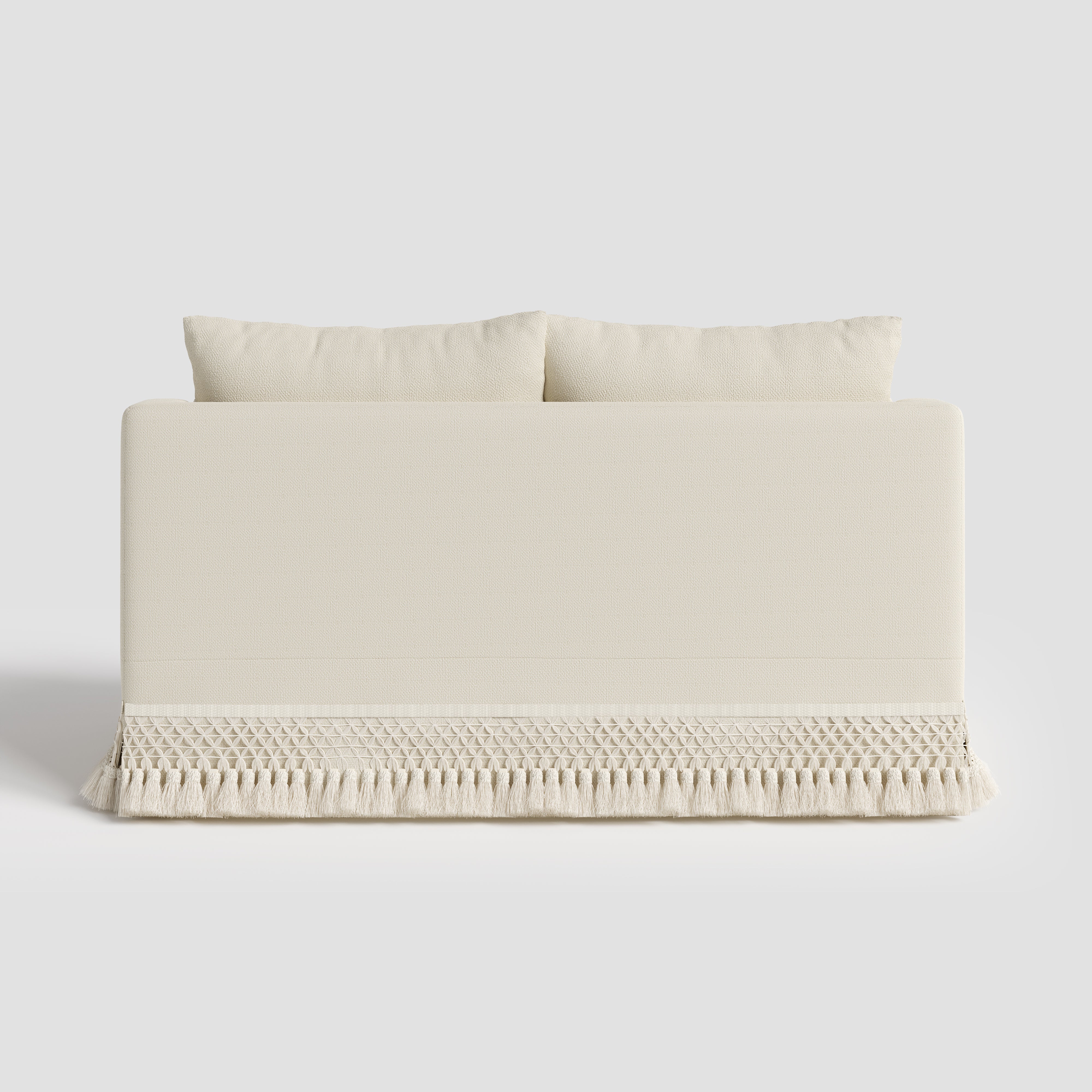 Cottonfy Cotton-Linen Washable Fringe 2 Seater Sofa