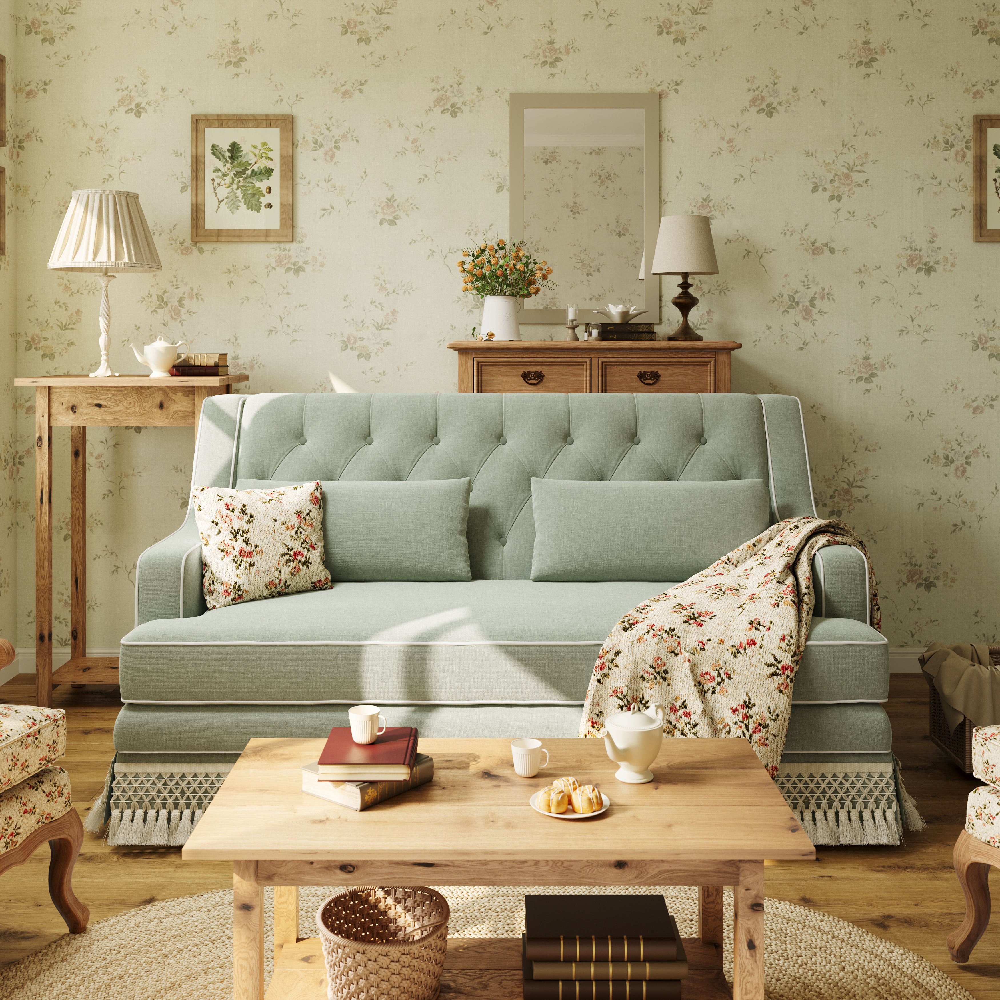 #Colour_Muted Green Cotton Linen