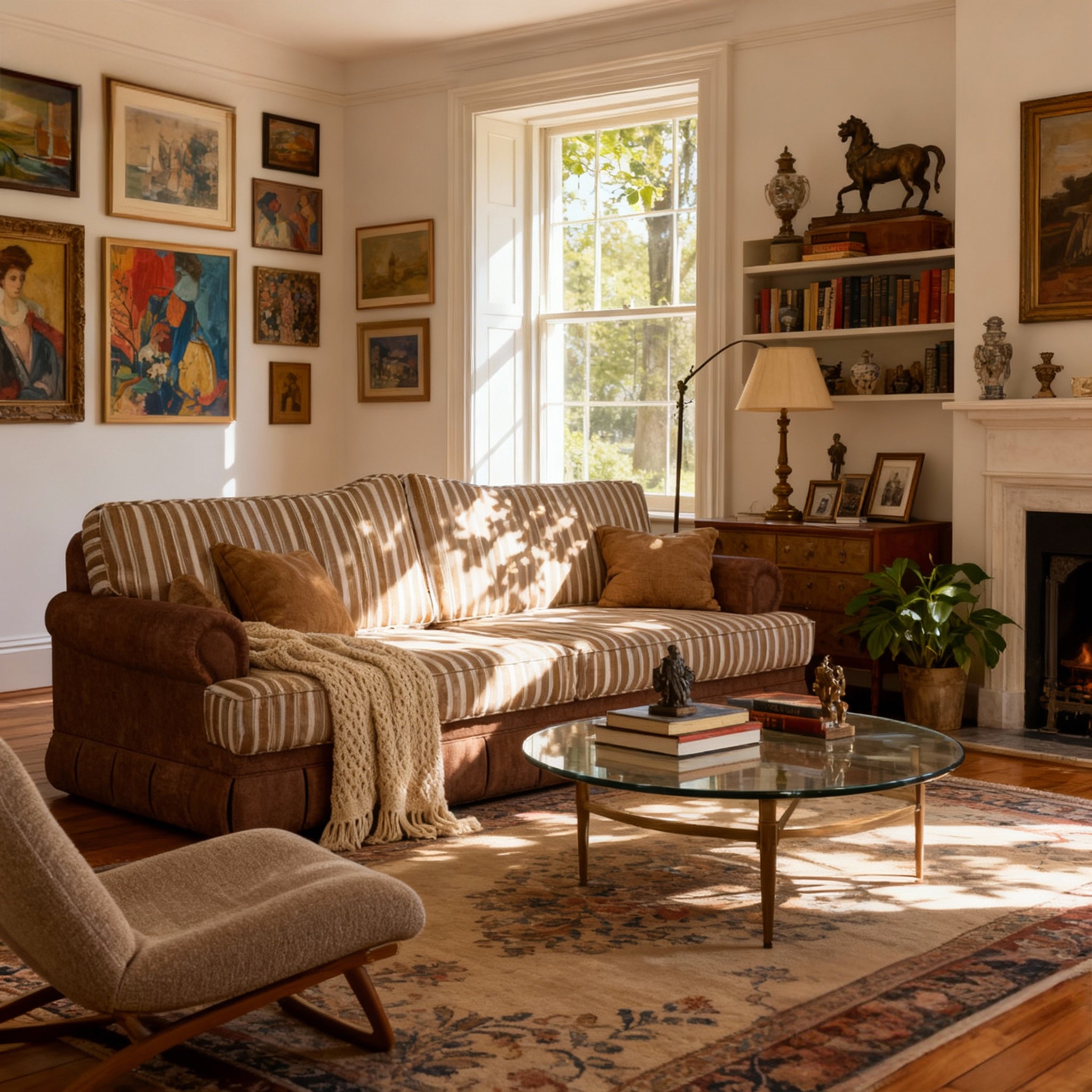 #Colour_Chestnut Stripe Cotton Linen