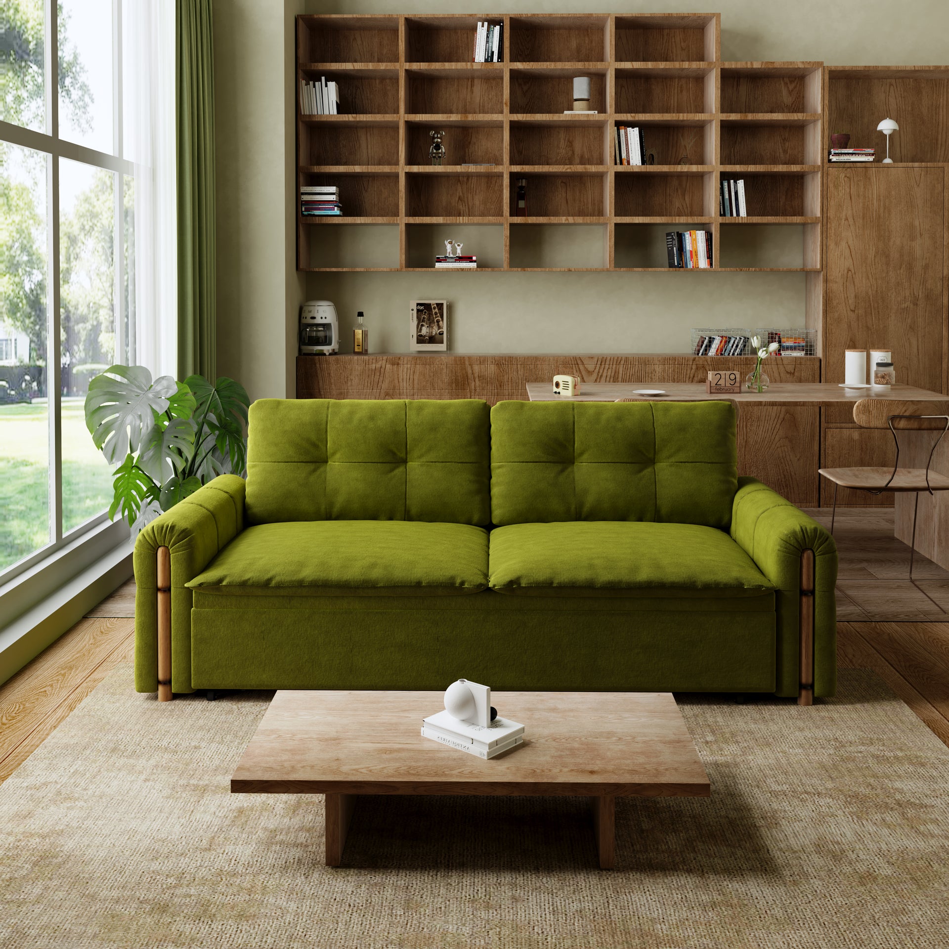 Vintage Pet Friendly Bamboo Design Sofa Bed Storage