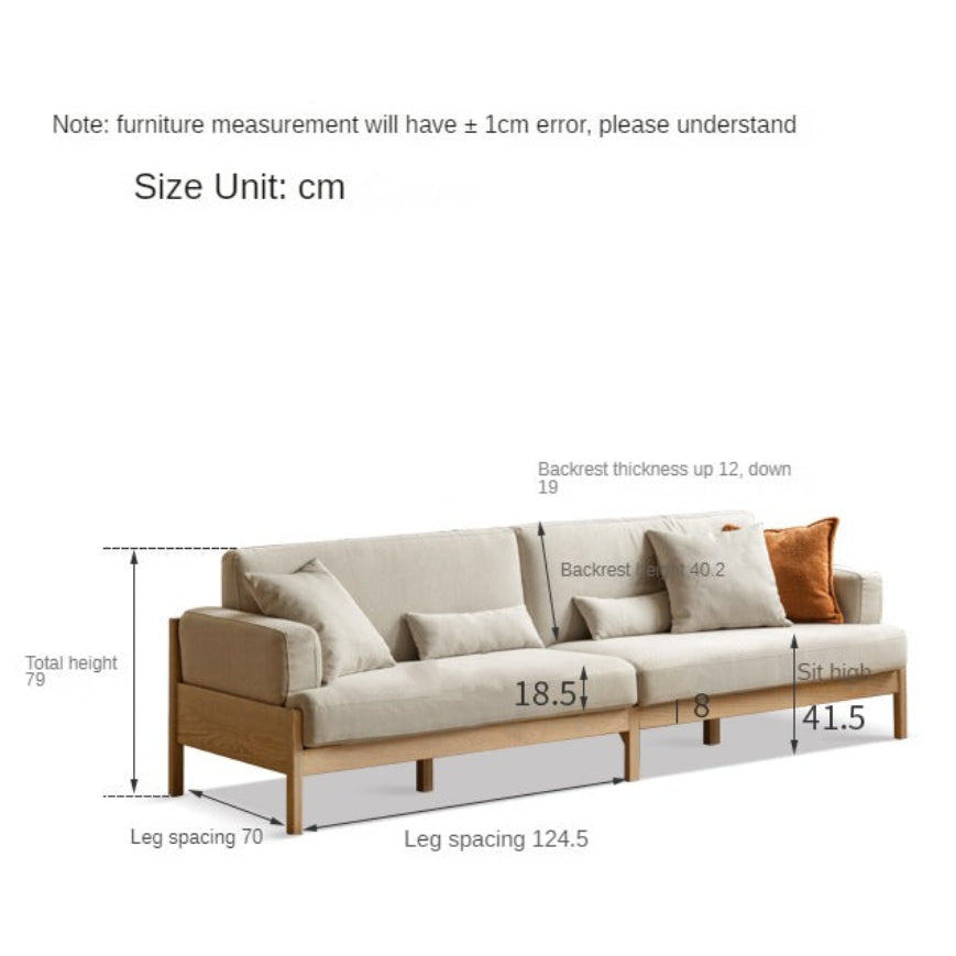 Cream Colour Sofa Oak Solid Wood