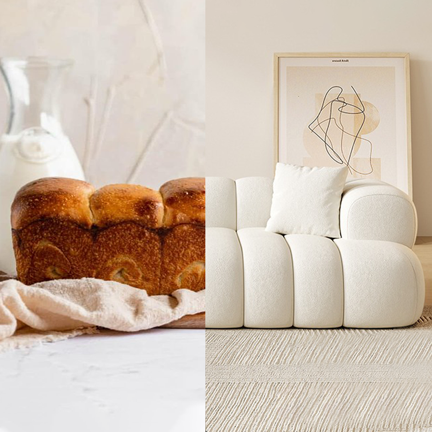 Soft Puff Toast Berber Fleece Kids & Pet Friendly Sofa