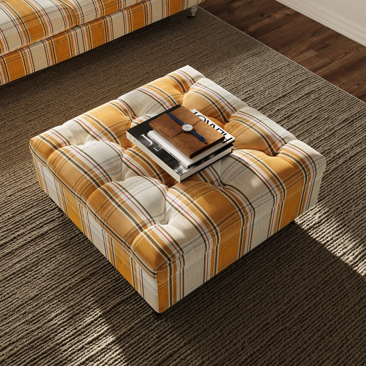 Heritage Check Tufted Ottoman