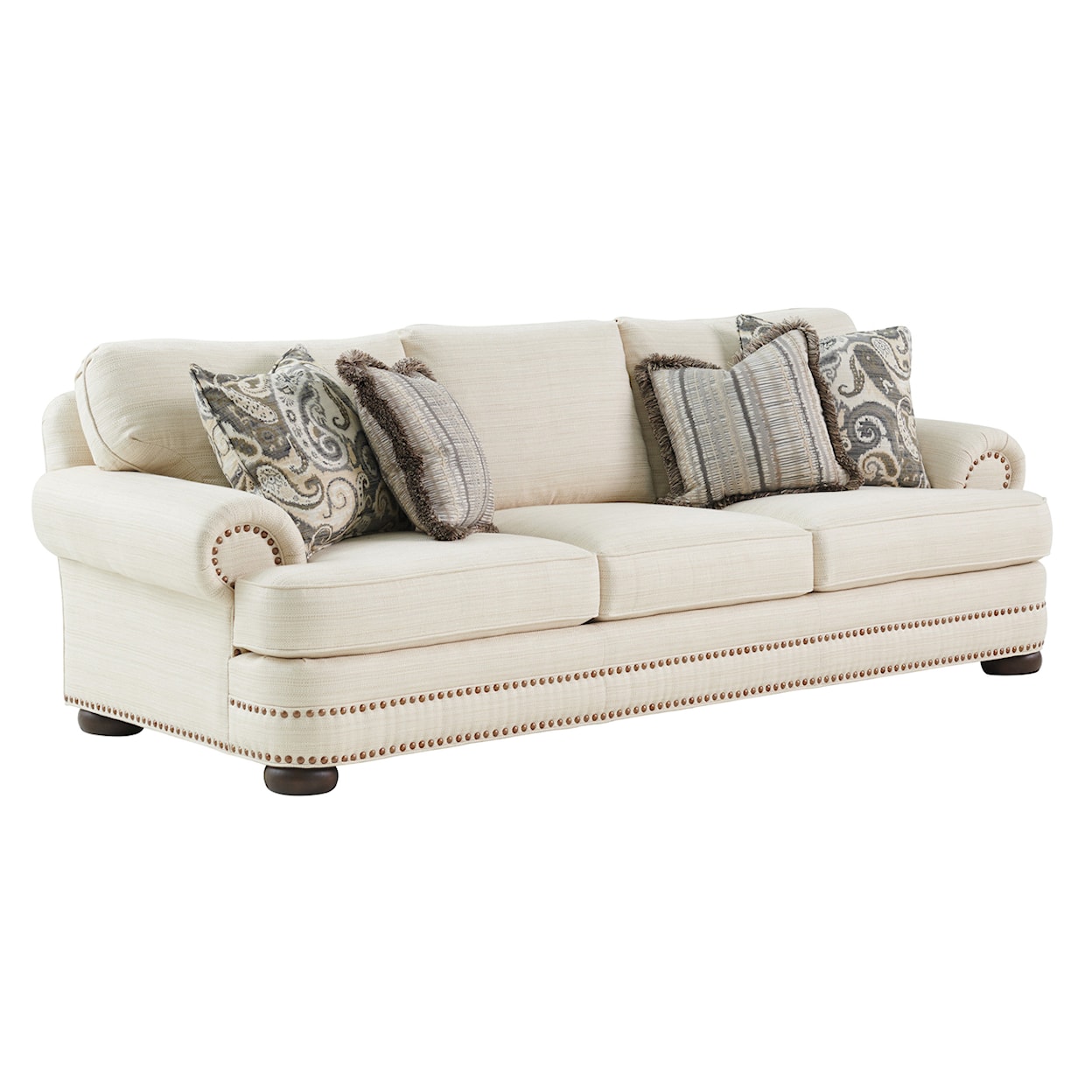 Kensington Chesterfield High-Seat Sofa with 4 Accent Pillows