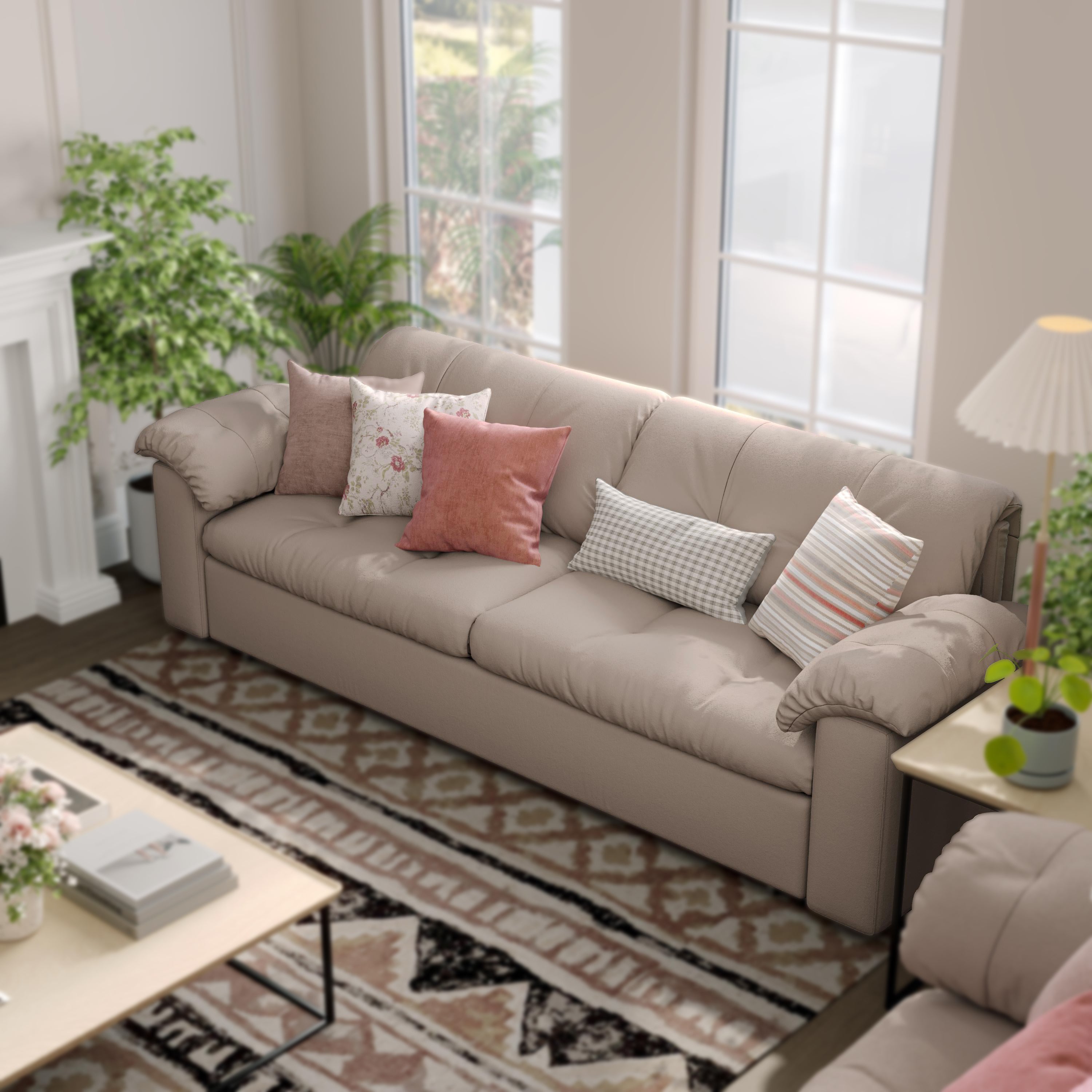 Multifunctional Sleeper Pull Out 2 Seater Sofa Bed with Storage Space