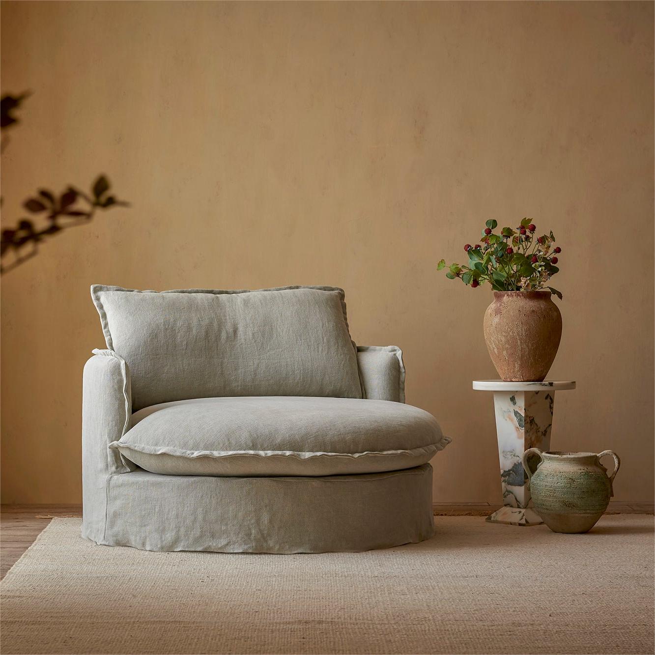 Linen Casual Bagel DayBed Sofa