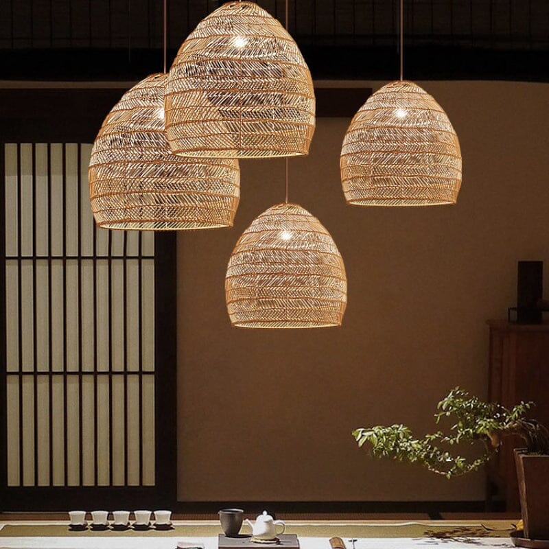 Lightsin Natural Rattan Pendant Light | Handwoven Ceiling Lamp for Kitchen & Dining Room Lightsin UK 