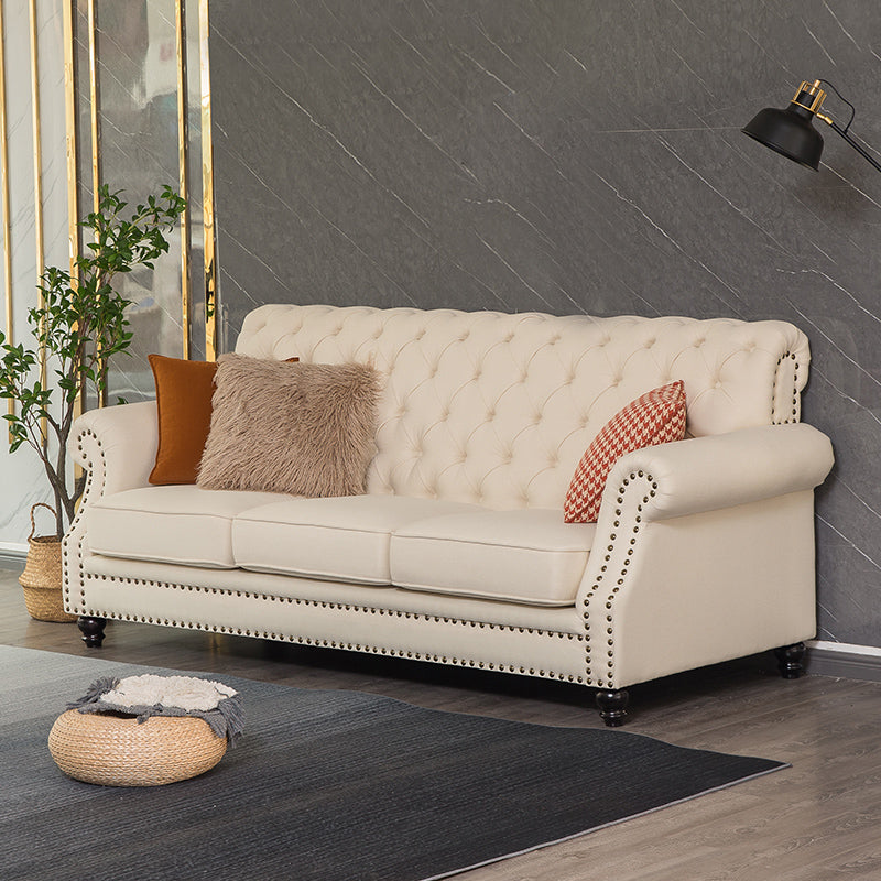 Country Small Apartment Type Cotton and Linen Sofa