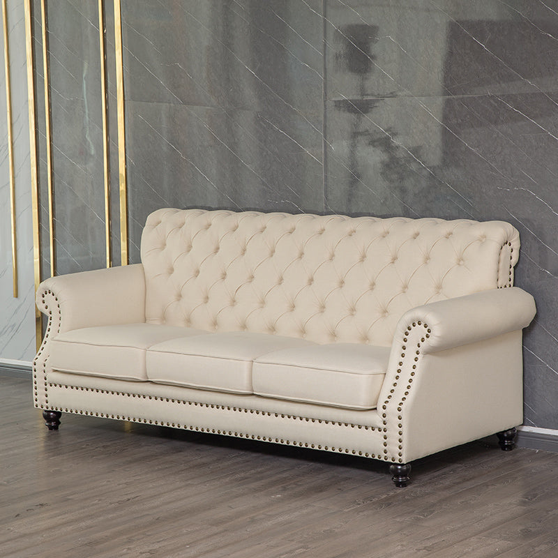 Country Small Apartment Type Cotton and Linen Sofa