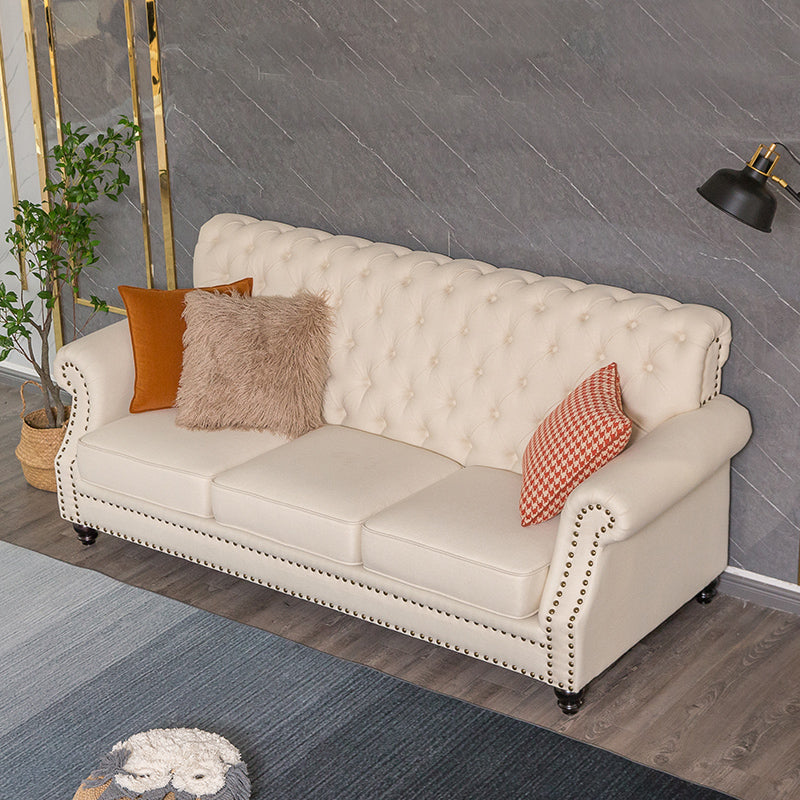 Country Small Apartment Type Cotton and Linen Sofa