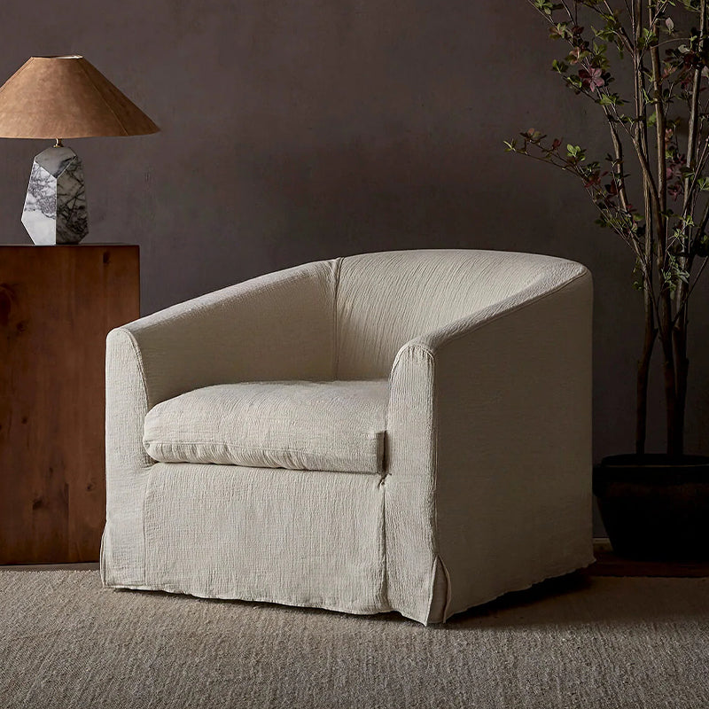 Modern Minimal Linen Tub Chair Sofa