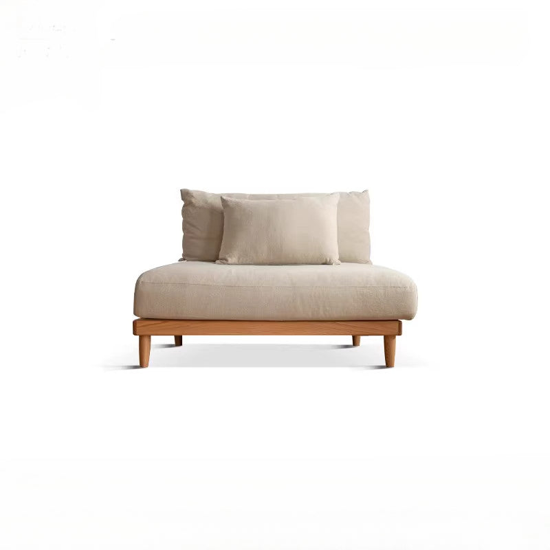 Minimal Armless Solid Wood Frame Plush Sofa