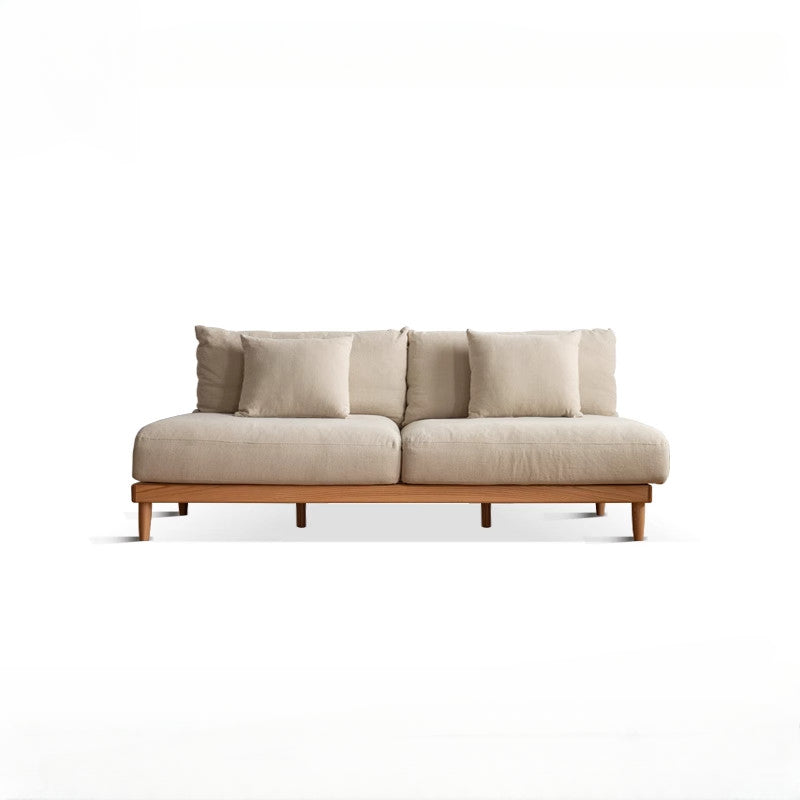 Minimal Armless Solid Wood Frame Plush Sofa