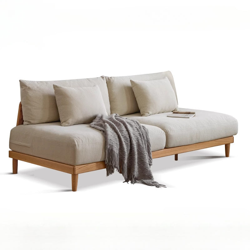 Minimal Armless Solid Wood Frame Plush Sofa