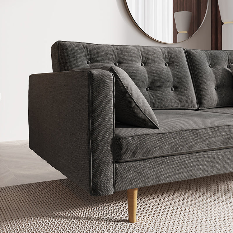 Contemporary Artful Tufted Wide-Seat Sofa