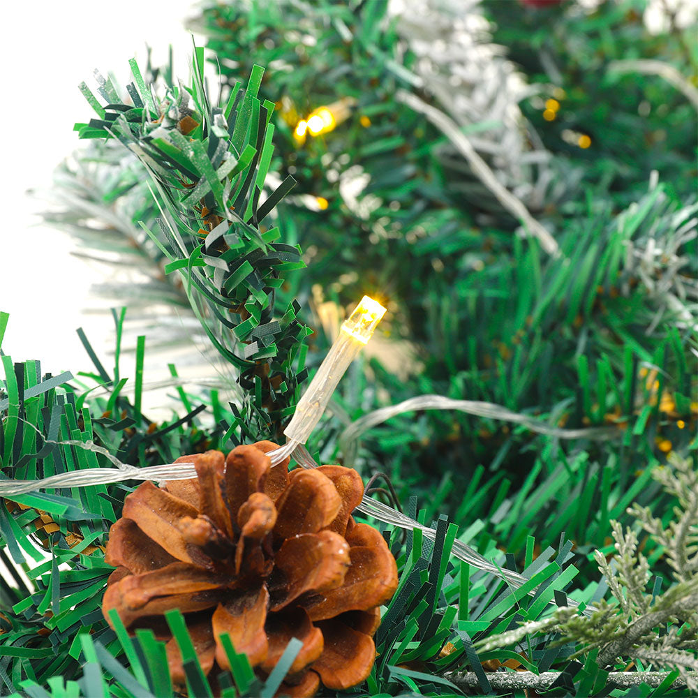 Artificial Pre-lit Frozen Christmas Holiday Decoration Garland