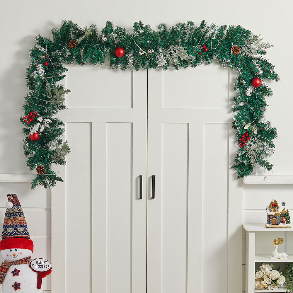 Artificial Pre-lit Frozen Christmas Holiday Decoration Garland