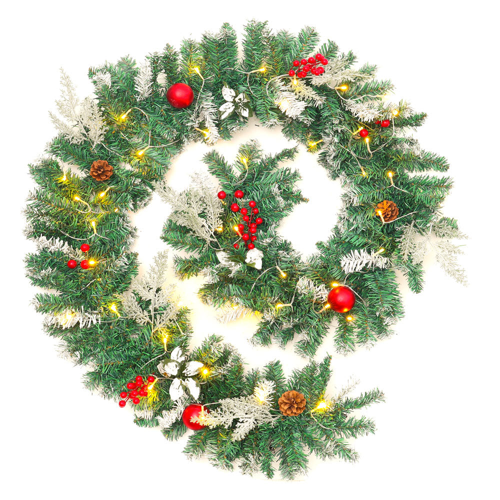 Artificial Pre-lit Frozen Christmas Holiday Decoration Garland