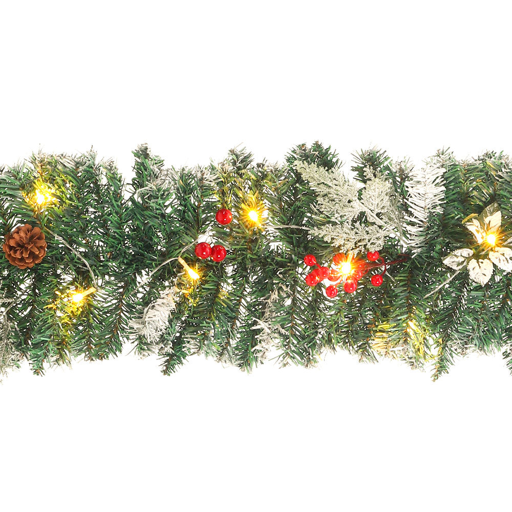 Artificial Pre-lit Frozen Christmas Holiday Decoration Garland