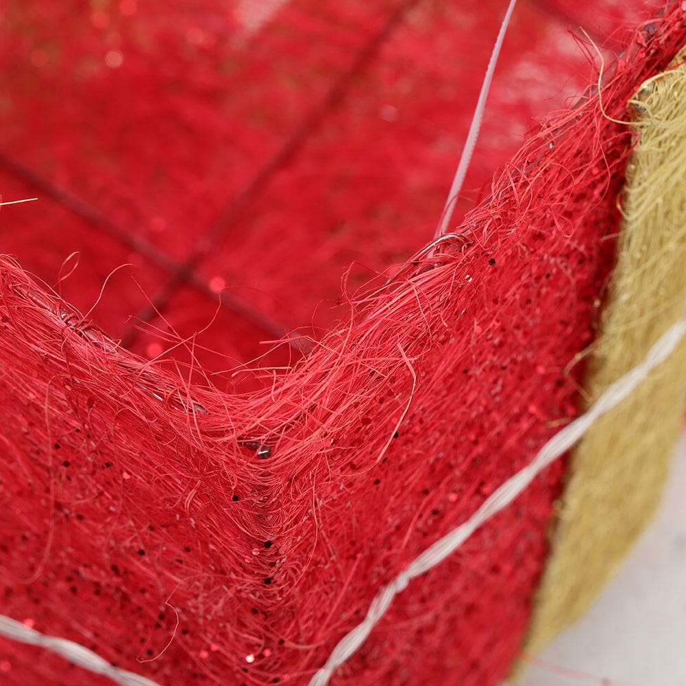 Pre-Lit Golden Christmas Gift Box Set with Warm Lights Christmas Living and Home 