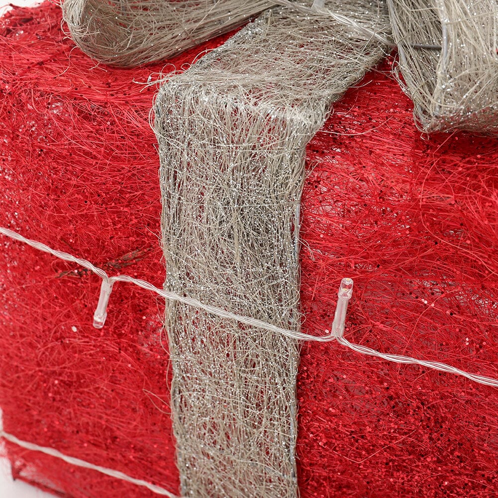 Pre-Lit White Christmas Gift Box Set with Warm Lights Christmas Living and Home 