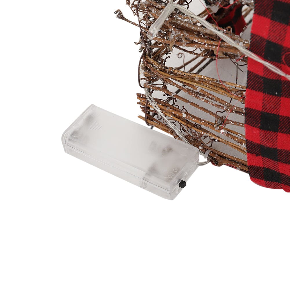 Pre-Lit Woven Christmas Gift Box Set with Checked Bows Christmas Living and Home 