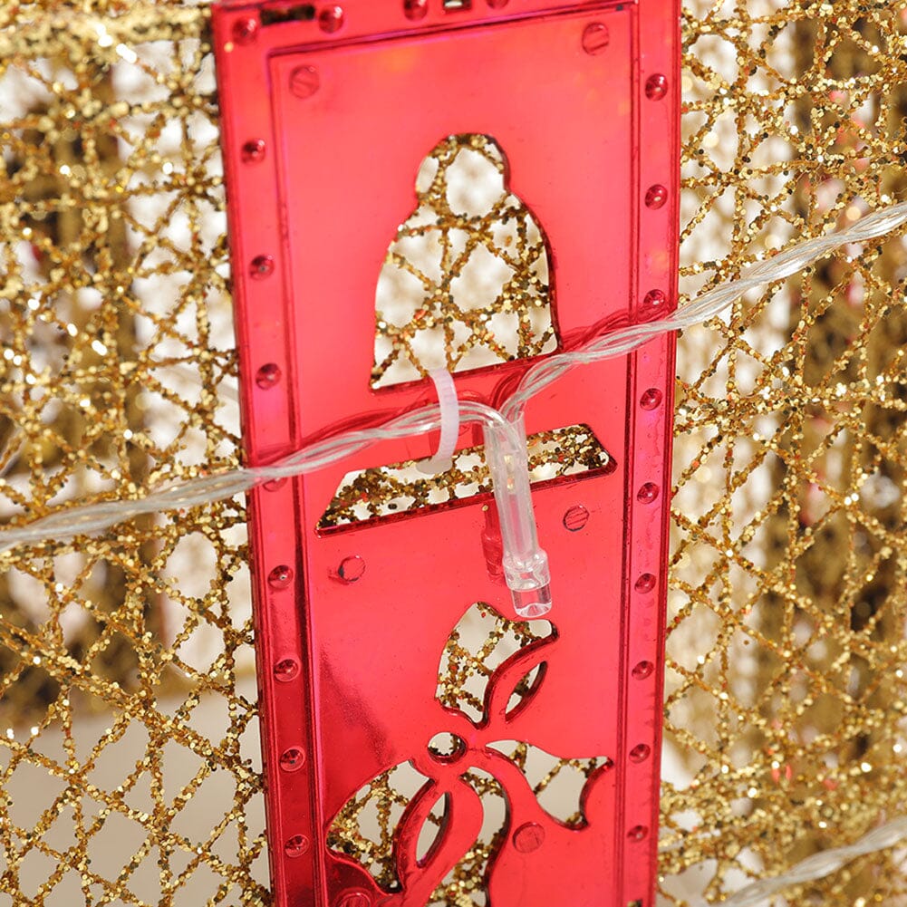 3pcs Christmas Gift Box Accessories Set with Light Strips-Golden Box Living and Home 