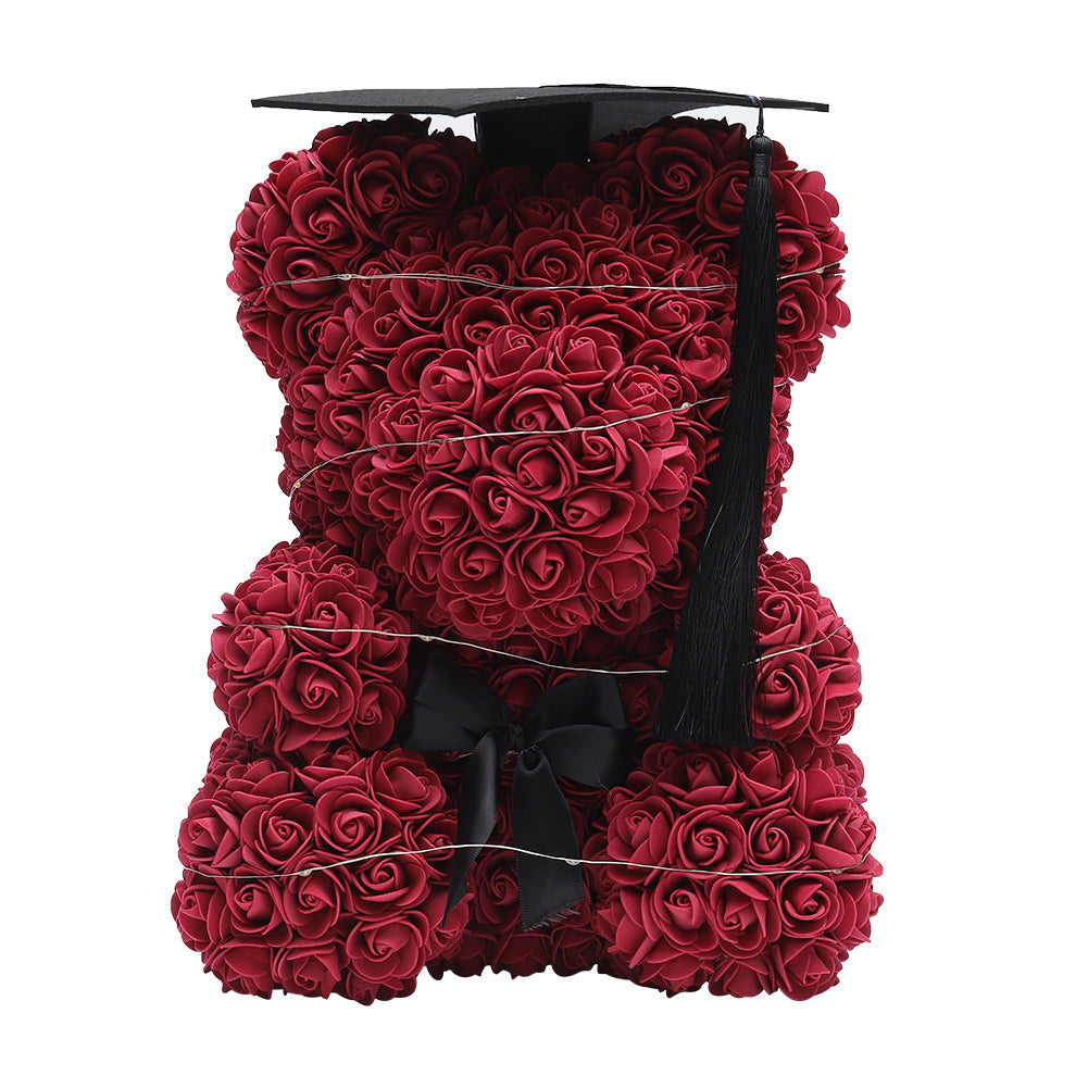 Bow-knot Rose Teddy Bear Doll with Gift Box and Lights (100% off)