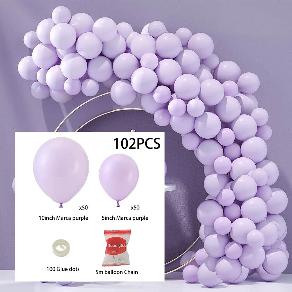 🎁 100pcs Wedding Macaron Monochrome Balloon Chain Set-Purple (100% off)