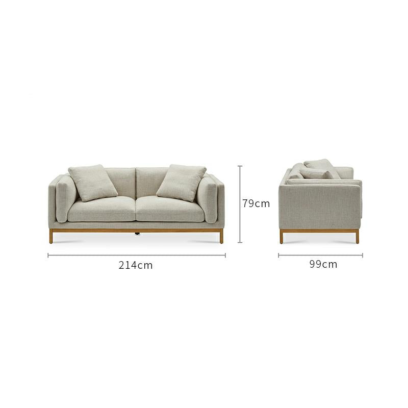 Elegant Removable Fabric Oak Sofa