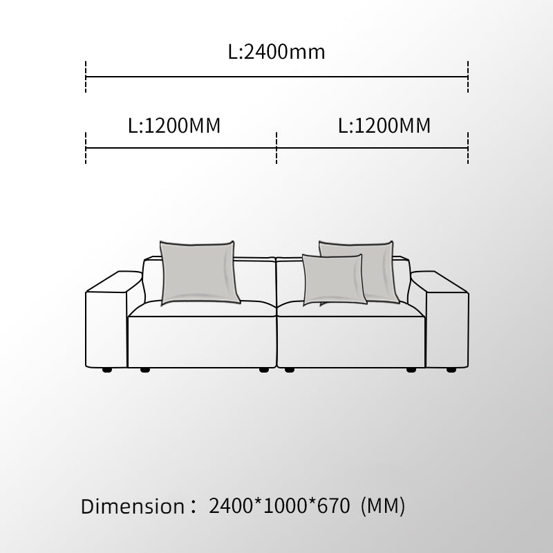 Elegant Linen Tofu Block Fabric Down Sofa