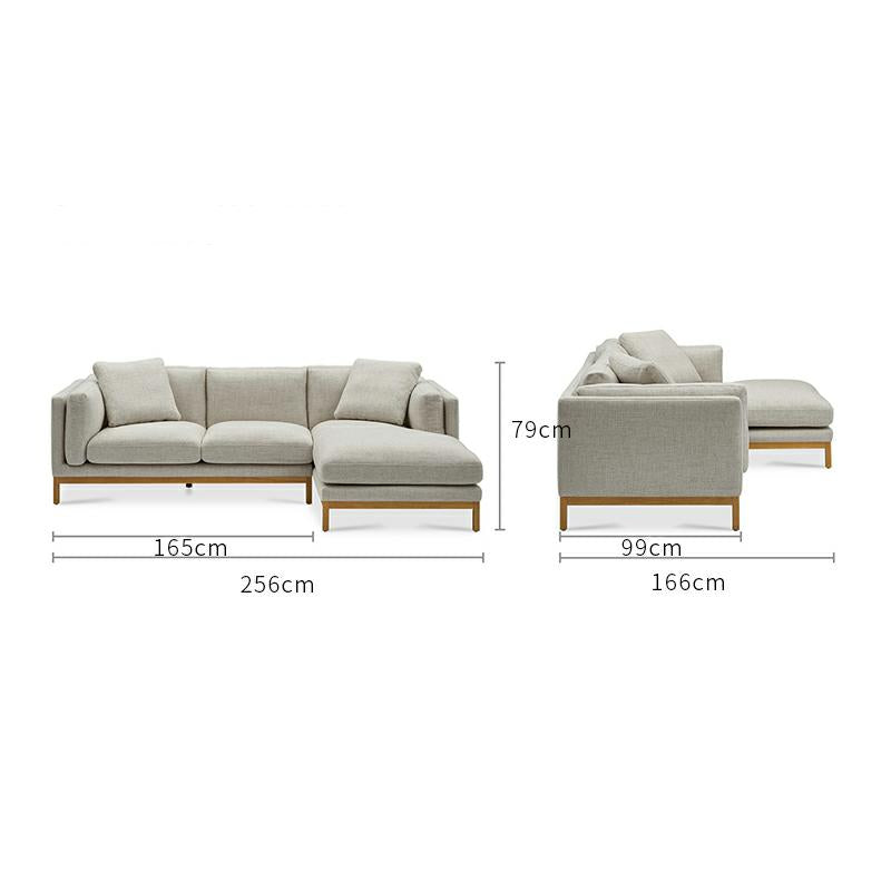 Elegant Removable Fabric Oak Sofa