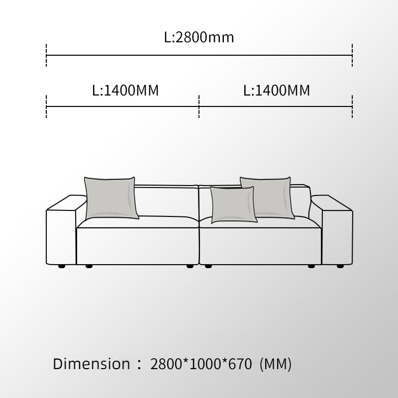 Elegant Linen Tofu Block Fabric Down Sofa