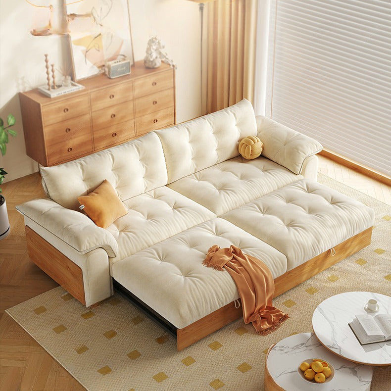 Solid Wood Folding Sofa Bed Sleeper Chaise