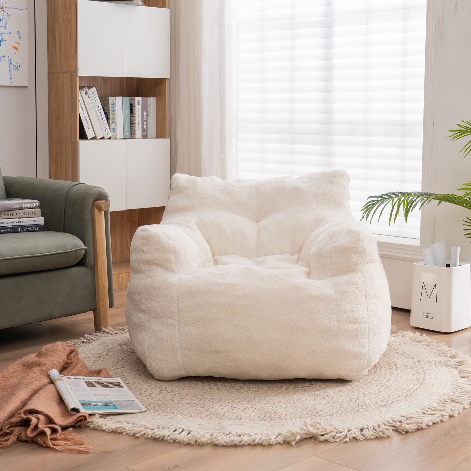 Teddy Soft Tufted Foam Bean Bag Chair