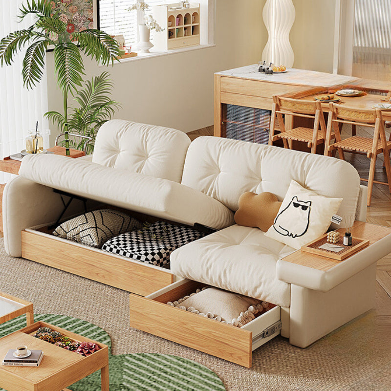 Cloud Living Room Side Table Solid Wood Storage Sofa