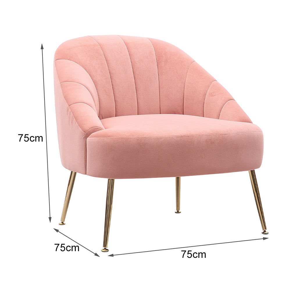 Casual Frosted Velvet Shell-shaped Armchair