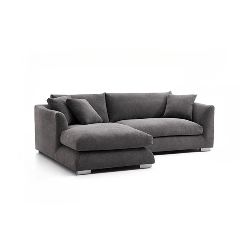 Classic Grey L-Shaped Sectional Sofa